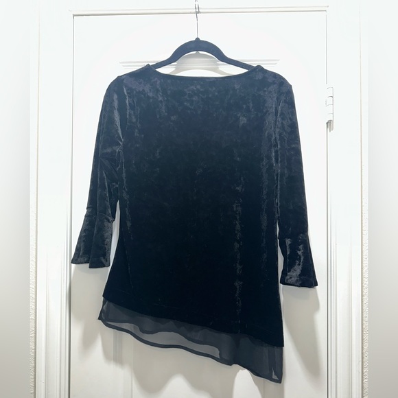 Black Velvet Top with mesh bottom - Picture 4 of 7